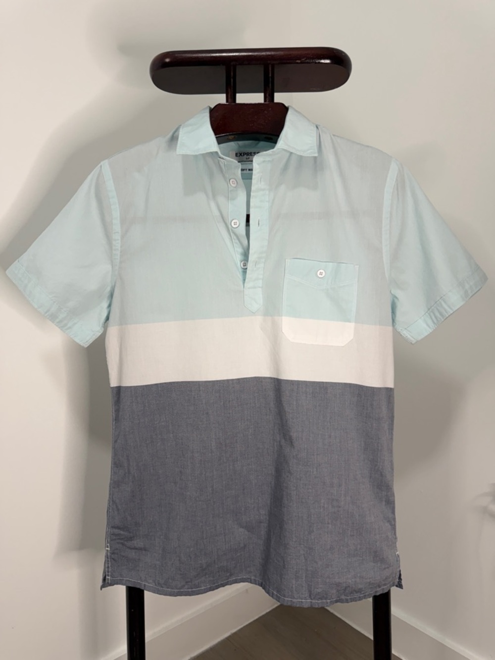 Express Soft Wash Color Block Polo. Sz S